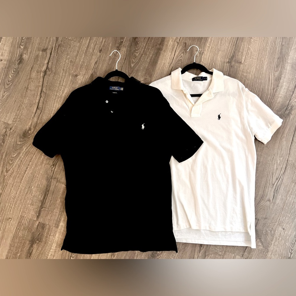 Polo Ralph Lauren Black & White Short Sleeve Classic Fit Size L BUNDLE Like New!